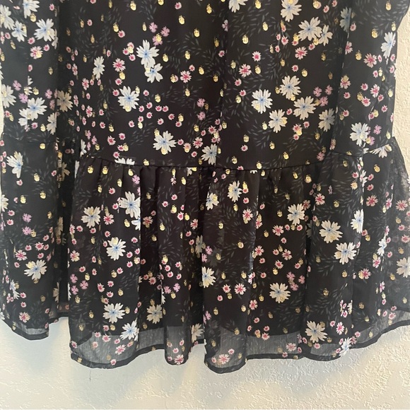 Loft Plus Size 18 Floral Sleeveless Peplum Mock Neck Ruffle Blouse Boho Preppy - Picture 6 of 7